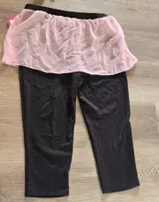 SO Tutu Leggings Girls Size XL Black Pink Cropped Length Capris