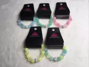 Kids Silver Glitter Encrusted Center Bead Multicolor 5pc Bracelet Set Paparazzi