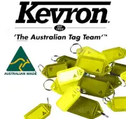 KEVRON CLICK KEY TAGS - YELLOW - BULK PACK x 50 - PLASTIC LABELS - HOME OFFICE