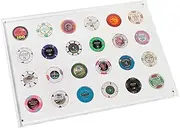 Casino Chip Display Holder for 24 Chips or Coins | Floating Wall Display Case for Poker Chips - Clear Acrylic Display Frame for Collectors Gamblers, for Gambling or Poker Chip