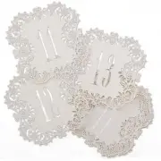 Hortense B. Hewitt Hortense B Hewitt White Shimmer Laser Cut Table Number Car...