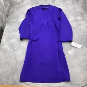 Miller Shor Dress Jacket Women Size 14 Purple Silk Sheath Party Formal Wedding