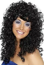 Smiffys Women's Boogie Babe Wig Blonde Long Curly