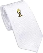 [Cherished Moments] Boys First Communion Tie and Chalice Tie Pin in Gold-Tone, 45-inch