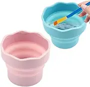 JZXGONMO Collapsible Paint Water Cup 2Pcs, Portable Paint Brush Washer for Painting