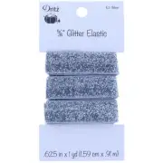 Silver Glitter Elastic 5/8in, Dritz