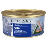 TRILOGY Adult Wild Alaskan Salmon In Bone Broth 85gm x 24 Pack Wet Cat Food Pet