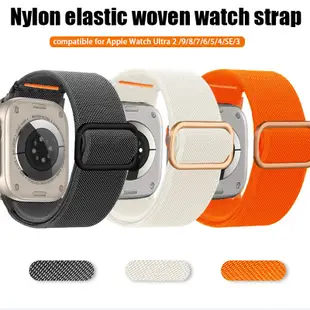 尼龍環編織手鍊錶帶兼容 Apple Watch Ultra 2 49 毫米 44 毫米 42 毫米 45 毫米 41 毫