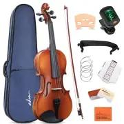 ADM 4/4 Full Size Wood Violin Set for Kids Teens Students Adults Beginner Acoust