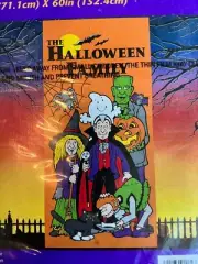 Vintage Halloween Vinyl Door Cover Decoration 60 x 28 Kmart Pumpkin Time NOS