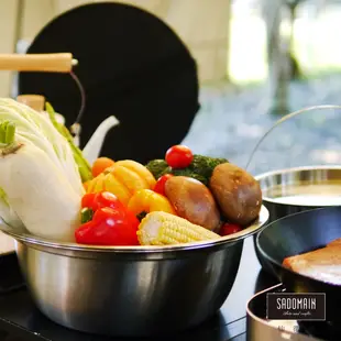 仙德曼SADOMAIN 戶外露營登山-不鏽鋼湯鍋菜盆鍋具九件組（速）