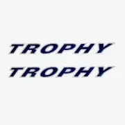 Bayliner Boat Decals | Trophy 45 x 4 1/2 Inch Blue Silver (Pair)