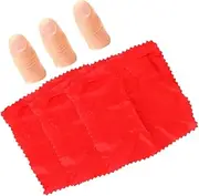 PHENOFICE 3 Sets Magician Accessories Fake Thumb Tip Gimmick Scarf for Stage Performance Includes Scarves Finger Props for Close Up Tricks Fun Present Option