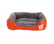 Pet Dog Cat Soft Cotton Warm House Kennel Bed Puppy Cushion Nest Mat Blanket-Orange