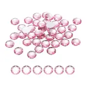 Flat Back Round Acrylic Rhinestones,20mm Light pink Crystal Rhinestones 50Pcs