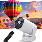 Portable Smart Mini Projector WiFi 6 and Bluetooth 5.0, 4K Support, Auto Keystone Video Projector for Home Outdoors, iPhone Android TV Stick Compatible