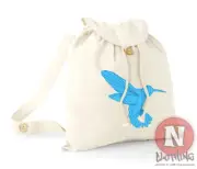 Origami bird backpack humming holiday school college organic cotton day bag
