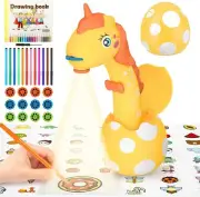 Drawing Projector for Kids, Drawing and Tracing with 96 Stencils and 12 Markers