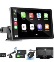 Wireless Apple Carplay Screen for Car 4K Dash Cam, 9" Portable Apple Carplay