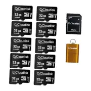 Pack of 10 Micro SD Card 32GB Flash Memory Card C10 A2 U3 Micro SDHC with SD