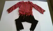 TOTALLY GHOUL SCARECROW SHIRT & PANTS BOYS LARGE PLAID/BLK HALLOWEEN COSTUME Y2K