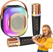 Portable Karaoke Machine for Kids | Children Small Microphone Karaoke Machine,Heavy Bass Singing Karaoke Machine with Colorful Lights for Living Room, Stage