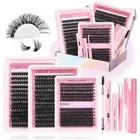Lashes Clusters Kit Gift Packs Fluffy False Eyelashes Extensions D Curl Wispy...