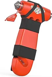 Car Safety Hammer, 3-in-1 Emergency Escape Tool with Window Breaker and Seat Belt Cutter, Safety Emergency Car Escape Tool for Car, Office, Home, Orange