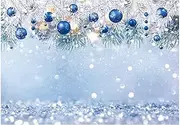 Allenjoy 7x5ft Winter Wonderland Backdrop for Kids Photography Blue Christmas Snowflake Snow Landscape Background Bokeh Glitter Baby Shower Birthday Party Banner Decoration Photo Booth