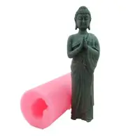7" 3D Silicone Mold Buddha Statue Candle Soap DIY Buddhism Zen Decor