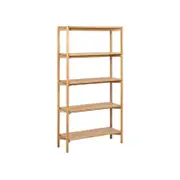 Modern Home Braidwood Shelving Unit 86cm(W)x30cm(D)x160cm(H)- Natural Oak
