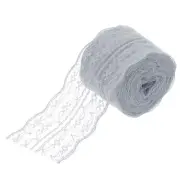 1.8 Inch Wide 11 Yard Lace Ribbon Floral Pattern Gray Lace Trim Ribbon
