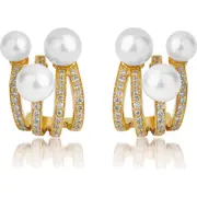 Hueb Spectrum Pearl Huggie Earrings in Yellow Gold at Nordstrom One Size