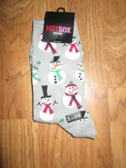 HOTSOX WOMENS SNOWMEN SNOWMAN NOVELTY DESIGN SOCKS ONE SIZE NEW WITH TAGS