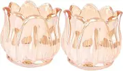 FUNOMOCYA Crystal Candle Holders in Bulk 2 Pack Glass Candlesticks Wedding Decorations for Table