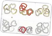 30pcs Nail Decoration Nail Art Rhinestones 3D Nail Charms Rhinestones for Nails Charms for Nails Design Nail Gems Studs Nail Accessory Nail Heart Decoration Nail Studs Nail Jewels