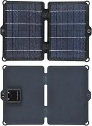 8W Foldable Solar Charger, Mini Solar Power Polycrystalline Silicone Solar Charger with Dual USB Ports, High Efficiency Solar Module for Outdoor Hiking Camping Emergency Power