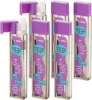 Enday Mechanical 0.9 Lead Pencil & Eraser Refills, Black HB #2 Lead 0.9 Refill White Eraser Refills for Pencil Tops, 2 Packs of 3 Tubes (20 Pieces of Lead & 6 Erasers per Tube)