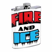 Fire And Ice Em6 Flask 8oz Stainless Steel Hip Drinking Whiskey