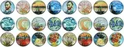 Mobestech 2sets Decorative Magnet Retro Refrigerator Magnets Fridge Bright Patterns Home Office Decor Mood Booster 12pcs*2