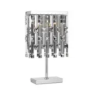 Cerone 2 Light Crystal Table Lamp Chrome & Smoke - CERONE TL-CHSM