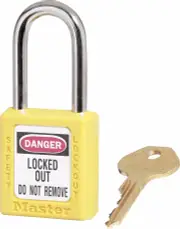 MasterLock 0410YLW - Safety Lockout Padlock Yellow Thermoplastic