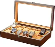 Watch Display Box Wooden Watch Box Storage Box Glass Rack Jewelry Storage Display Box Watch Storage Box Organizer for Storage and Display Watch Cases for Men (Color : 12 squares) FANDIAO