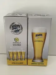 HAHN Super Dry Socceroos Glass Road To South Africa World Cup BOXED x2 (425ml)