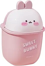 SOESFOUFU Rabbit Trash Can Human Feeder Trash Can Litter Basket Sink Dustpan Rubbish Bins Little Trashcan Nappy Pedal Bin Cute Mini Paper Basket Touchless Car Auto Bunny Simple Lid Sensor Pp