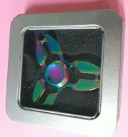 Finger Spinner Fidget Rainbow Color in Tin Box -Gifts-Birthday-Collectable