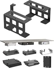 NOTMBESTM Universal Under Desk Mount Holder for Game Console, Media Players, Audio Interface, Mini Pc, UPS System, Projector Ceiling Mount Fit for Any Other 0.6" to 3.5" Thick Devices (Black)