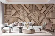 3D Wood Mosaic Texture Wall Mural Wallpaper LQH 313