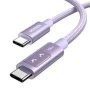 UGREEN Uno 100W USB C to USB C Cable, Fast Charging Type C Cord with LED Display, USB C Charger Cable for iPhone 16 Pro Max, MacBook Pro, iPad Pro, Galaxy S25, Pixel, Chromebook, Dell, 3M Purple