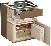 Nightstand Smart Bedside Table Safe Integrated Home Bedside Table Anti-Theft Multi-Function Wireless Charging Fingerprint Lock